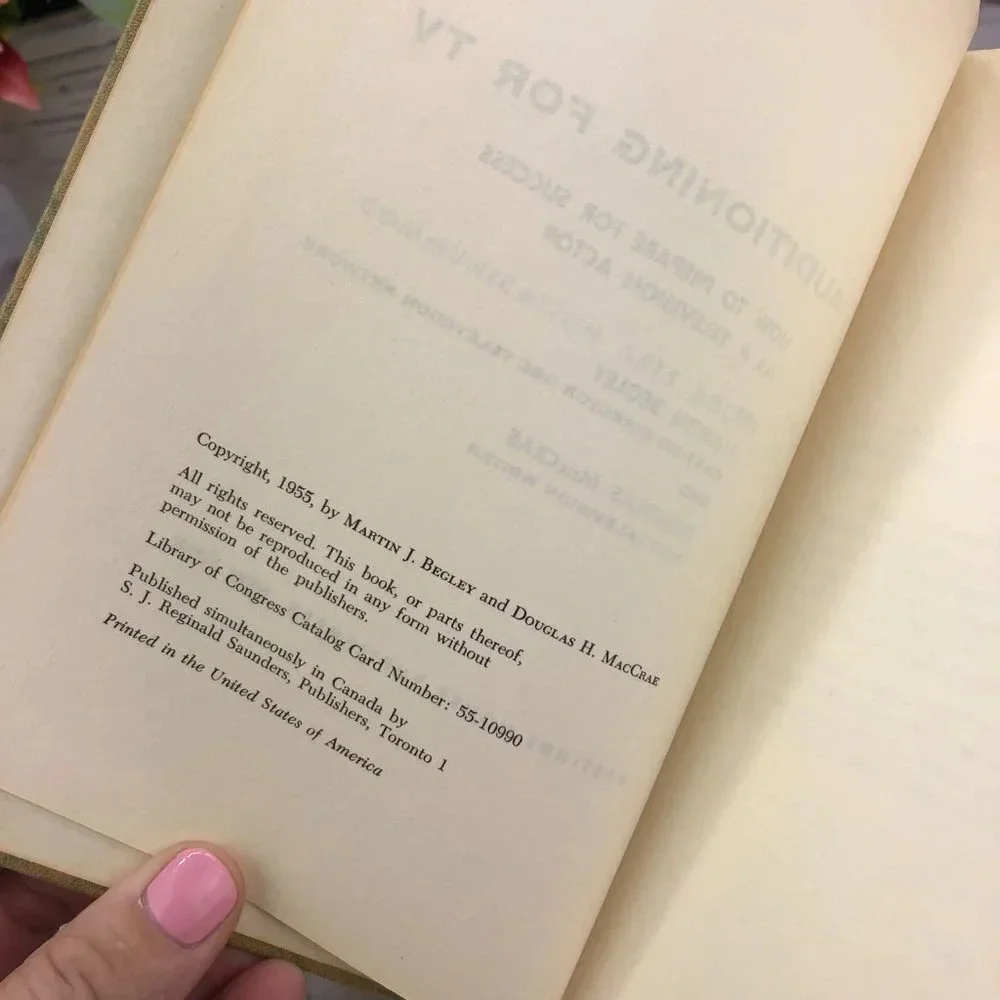 vintage textbook  auditioning for TV 1955